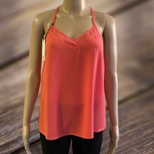 NWT Love Riche sheer coral top Sz.S